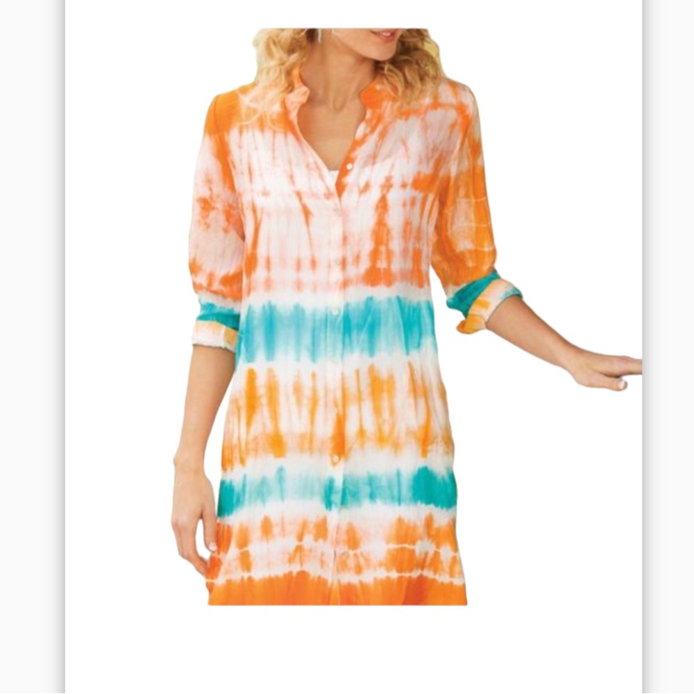 Soft Surrounding women’s Orange orange, white, blue . Ombré sol tunic top